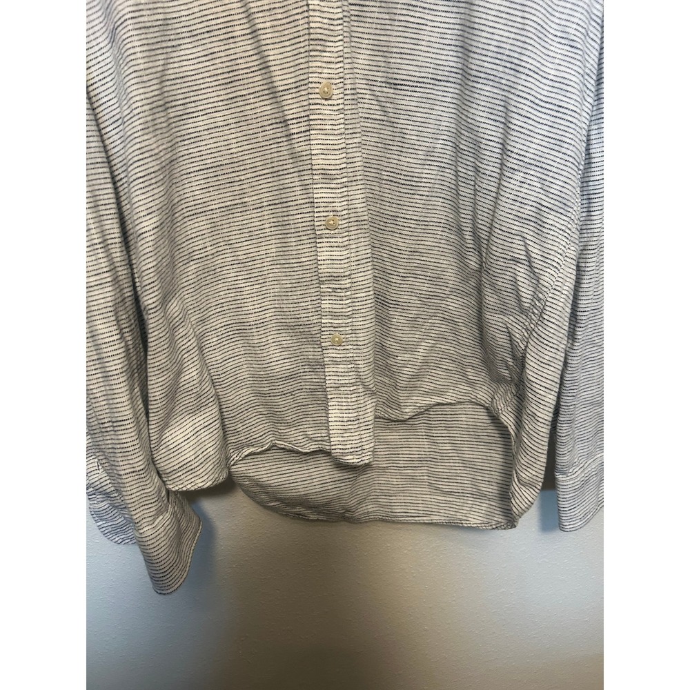 Marine Layer Men's Cotton Button Down Striped Shirt Nautical Blue XL - Picture 5 of 8